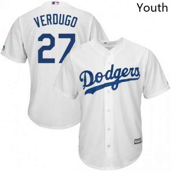 Youth Los Angeles Dodgers Alex Verdugo White Cool Base Road Player MLB Jersey